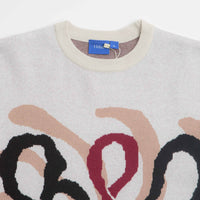 Helas Spirit Knit Crewneck Sweatshirt in Off White thumbnail