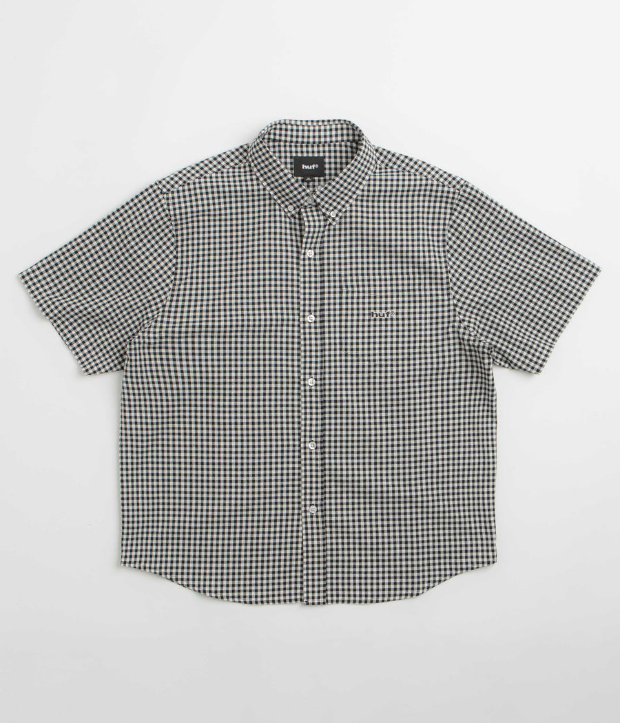 HUF 89 Micro Gingham Short Sleeve Oxford Shirt - Black / White