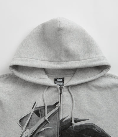 HUF Endless Waltz Split Zip Hoodie - Heather Grey