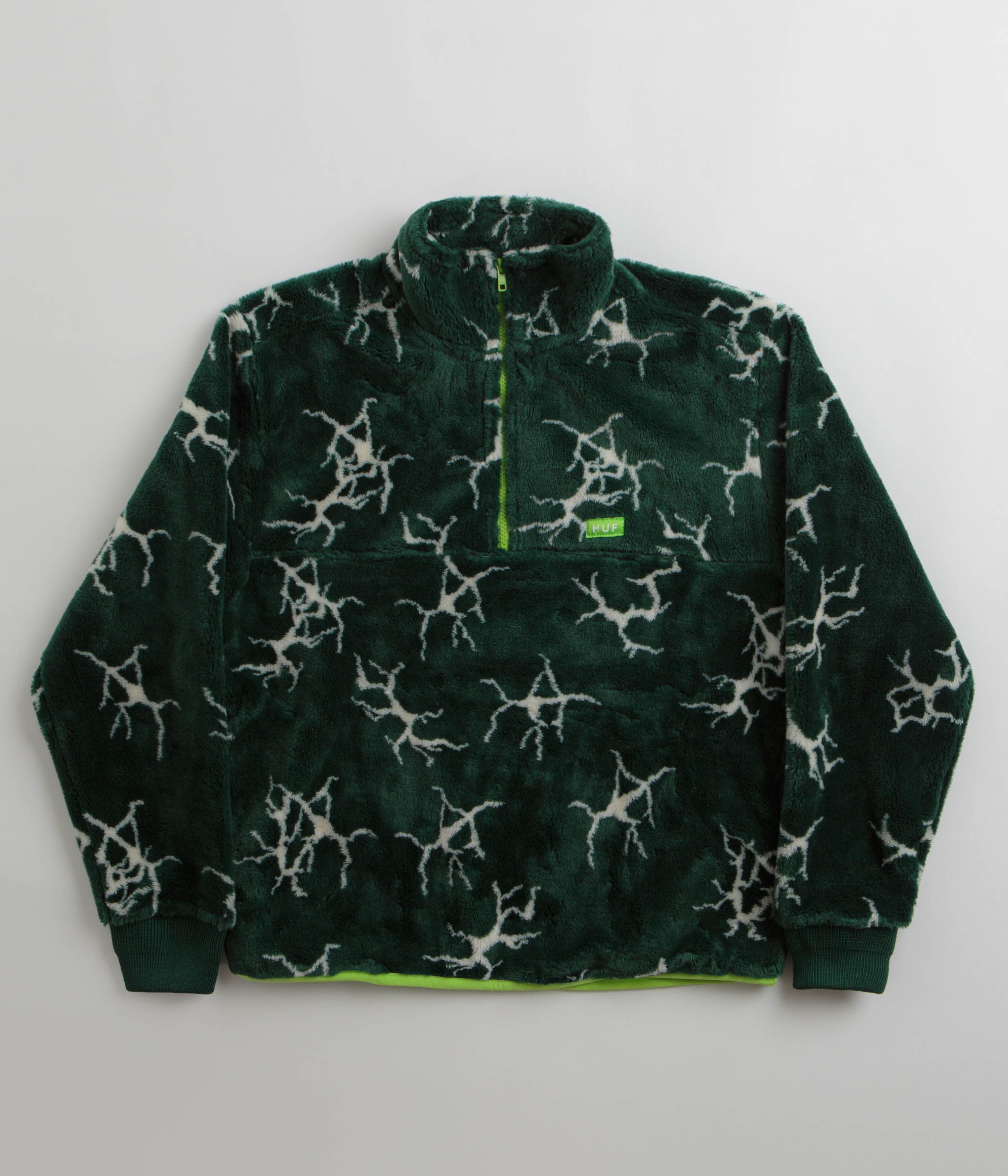 HUF Quake Sherpa 1/4 Zip Fleece - Forest Green