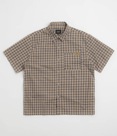 HUF Stretch Micro Plaid Short Sleeve Shirt in Clay