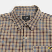 HUF Stretch Micro Plaid Short Sleeve Shirt in Clay thumbnail