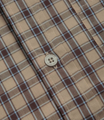 HUF Stretch Micro Plaid Short Sleeve Shirt in Clay