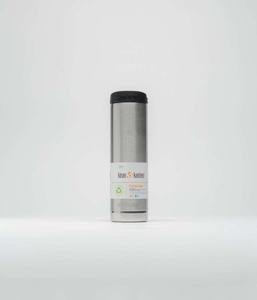 Klean Kanteen TKWide 592ml Insulated Cafe Cap Flask in Brushed Stainless