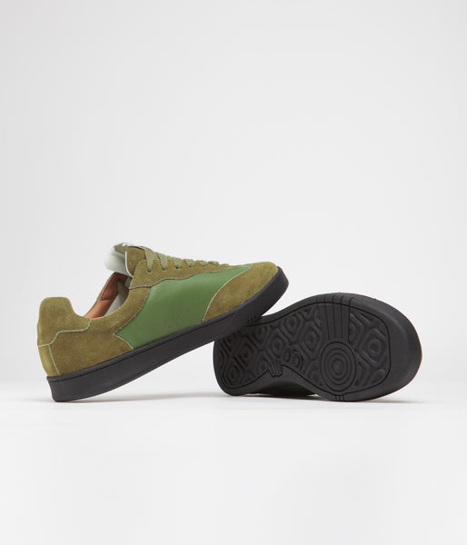 Green sales suede trainers