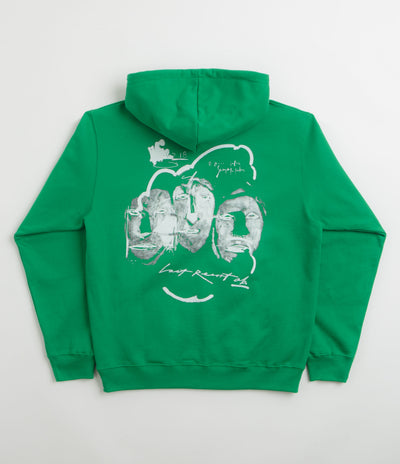 Last Resort AB x Julian Smith Heads Hoodie in Kelly Green and White
