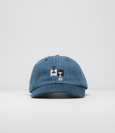 Magenta Chess Dad Cap - Blue Denim