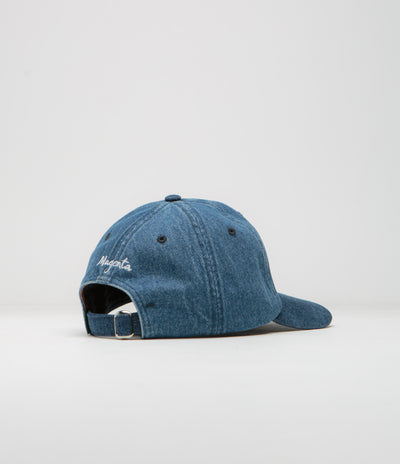 Magenta Chess Dad Cap - Blue Denim