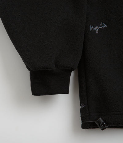 Magenta Loop Fleece Hoodie - Black