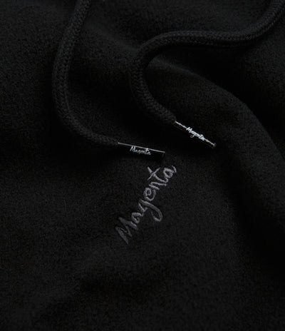 Magenta Loop Fleece Hoodie - Black