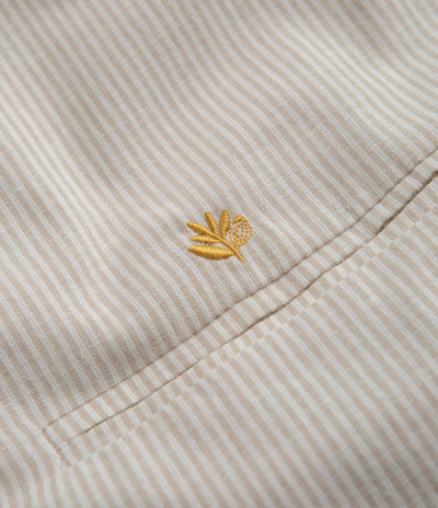 Magenta Oxford Striped Shirt - Beige