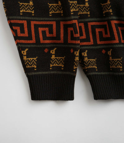 Magenta Peru Knit Crewneck Sweatshirt - Black