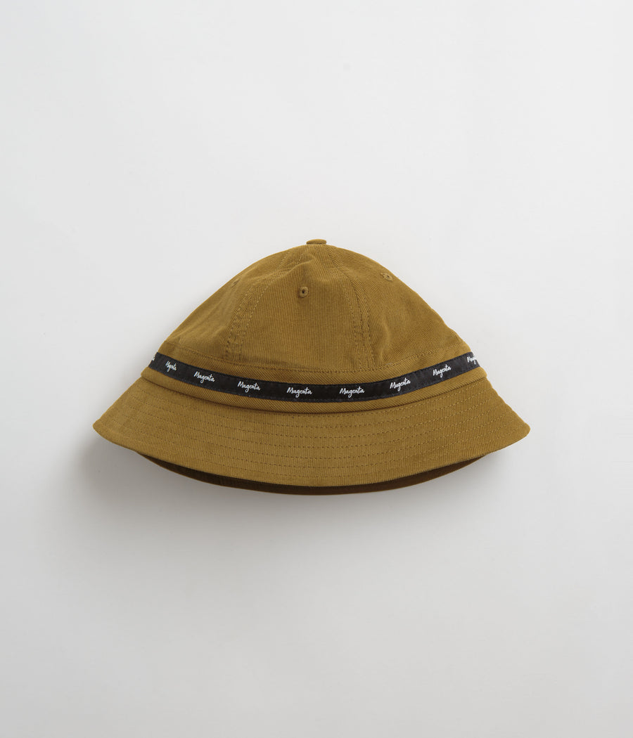 Magenta Script Cord Bucket Hat in Brown