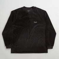 Magenta Velvet Long Sleeve T-Shirt - Black thumbnail