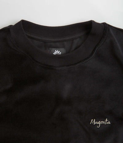 Magenta Velvet Long Sleeve T-Shirt - Black