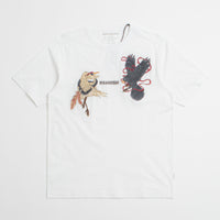 Maharishi Embroidered Black Crow White Heron T-Shirt in White thumbnail