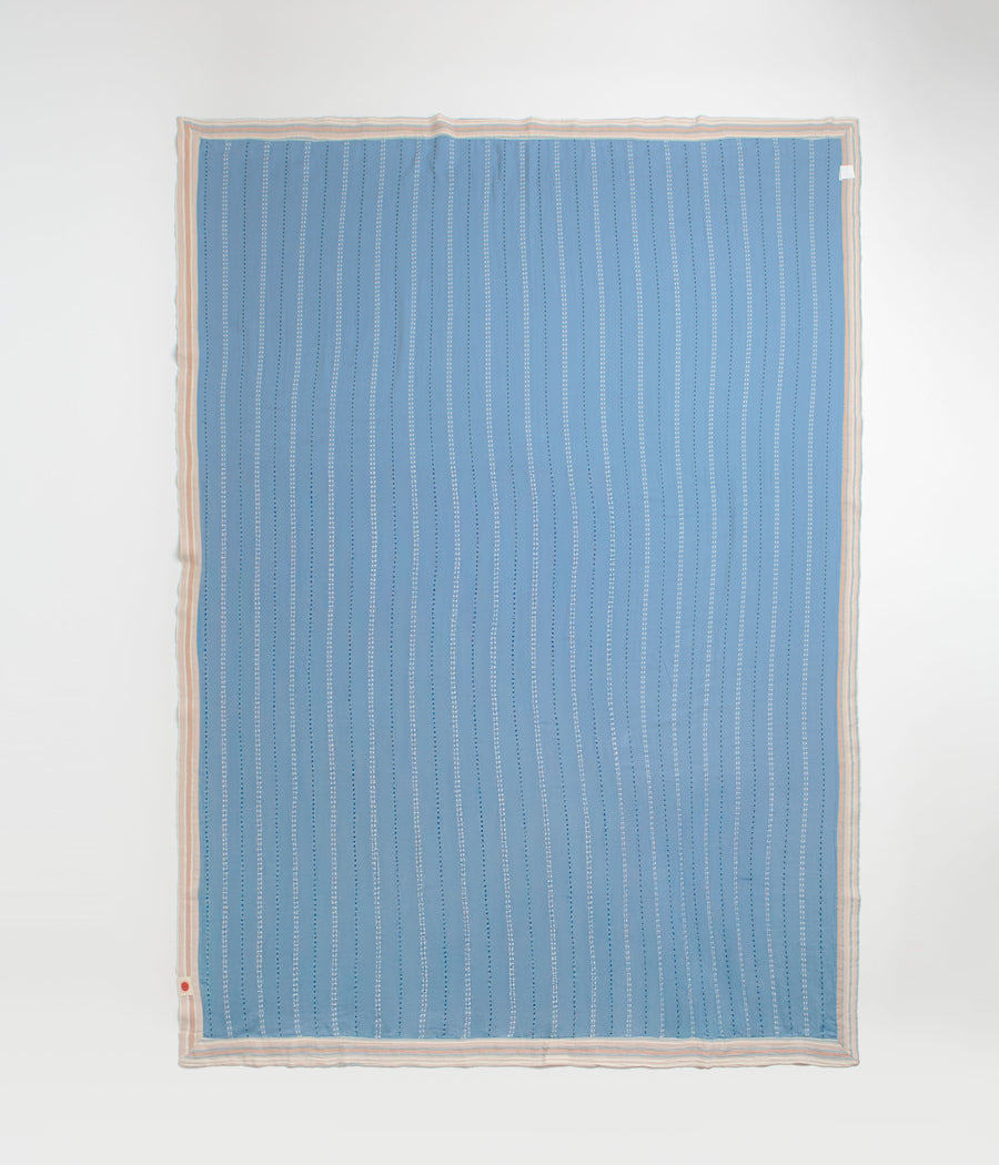 Mollusk Beach Party Blanket in Blue Dobby