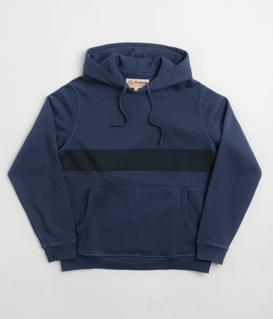 Mollusk Max Stripe Hoodie in Navy Indigo