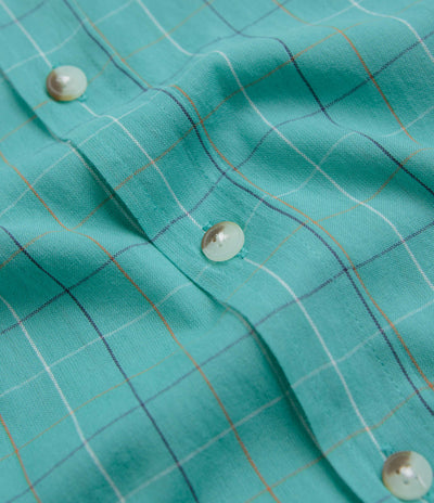 Mollusk Summer Shirt - Cyan Windowpane