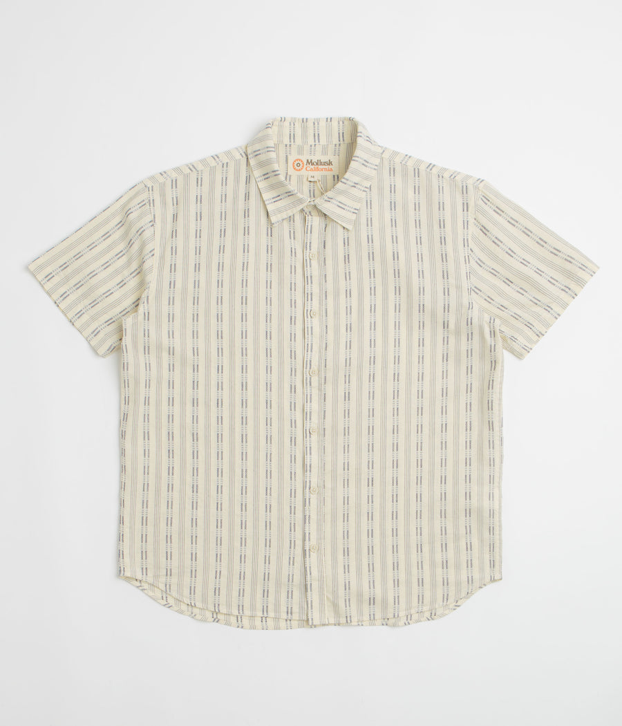 Mollusk Summer Shirt - Natural / Navy Dobby