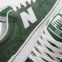 New Balance Numeric 480 Shoes - Forest Green / White thumbnail