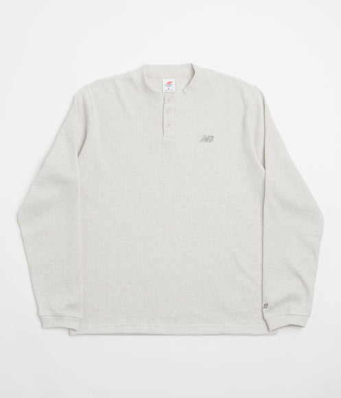 New Balance Numeric Henley Long Sleeve T-Shirt - Oatmeal Heather
