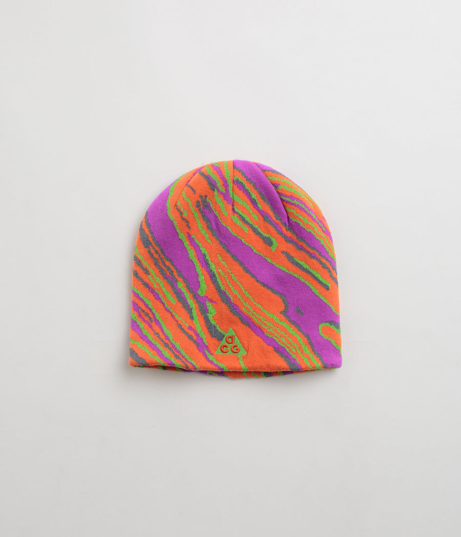 Nike ACG Big Bend Peak Beanie in Safety Orange and Reflective Silver