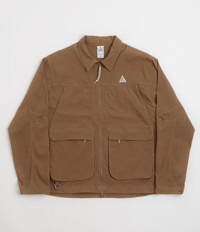 Nike ACG Smith Summit Jacket in Mosswood Brown and Light Khaki / Summit White