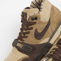 Nike Air Trainer 1 Shoes in Hay and Baroque Brown and Taupe - Varsity Red thumbnail