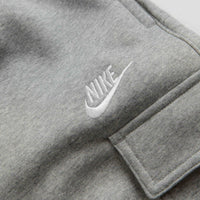 Nike Club Fleece Cargo Joggers - Dark Grey Heather / Matte Silver / White thumbnail