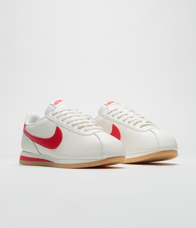 Nike Cortez Shoes in Sail and University Red and Gum Yellow