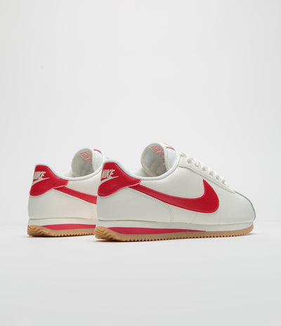 Nike Cortez Shoes in Sail and University Red and Gum Yellow