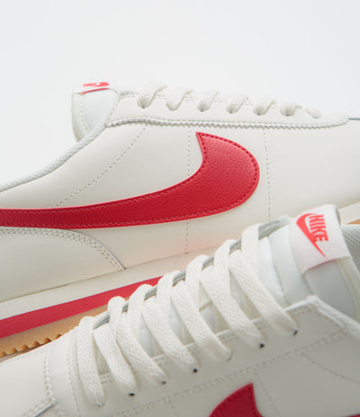 Nike Cortez Shoes in Sail and University Red and Gum Yellow