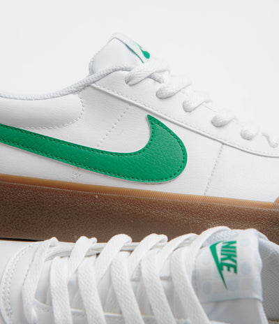 Nike Court Shot Shoes in White and Malachite and Gum Med Brown