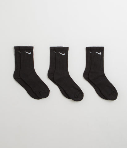 nike training 3 pack crew socks in black