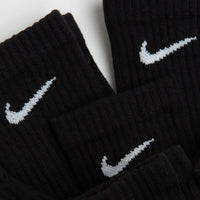 Nike Everyday Cushioned Training Crew Socks (3 Pair) - Black / White thumbnail