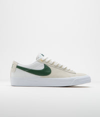 Nike SB Blazer Low Pro GT Shoes in White and Fir and White - Gum Light Brown