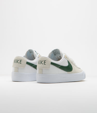 Nike SB Blazer Low Pro GT Shoes - White / Fir - White - Gum Light Brown