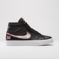 Nike SB Blazer Mid Pro GT Shoes - Black / Metallic Silver - University Red thumbnail