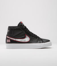 Nike SB Blazer Mid Pro GT Shoes in Black and Metallic Silver and University Red
