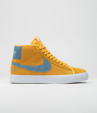 Nike SB Blazer Mid Pro GT Shoes in University Gold and Game Royal