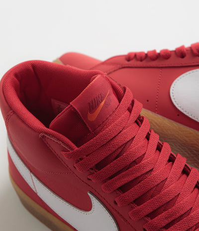 Nike SB Orange Label Blazer Mid Shoes - University Red / White - White