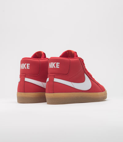 Nike SB Orange Label Blazer Mid Shoes - University Red / White - White