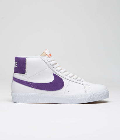 Nike SB Blazer Mid Shoes - White / Court Purple - White
