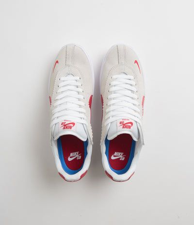 Nike SB BRSB Shoes in White and Varsity Red and Varsity Royal - White