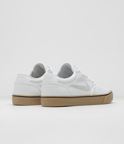 Nike SB Chron 2 Canvas Shoes - White / Light Bone - White - Gum Light Brown