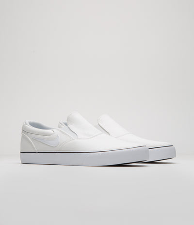 Nike SB Chron 2 Slip Shoes - White / White - White - Black