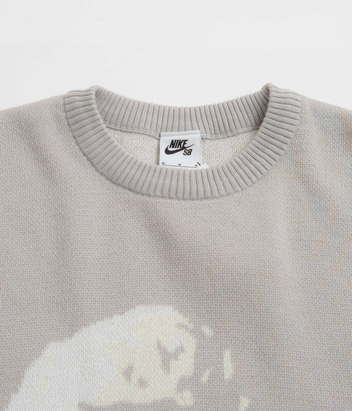 Nike SB Corposk8 Crewneck Sweatshirt Light Iron Ore Flatspot