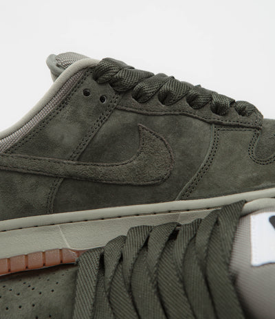 Nike SB Dunk Low Pro B Shoes in Sequoia and Sequoia and Light Army - White