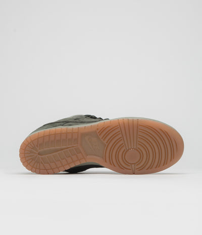 Nike SB Dunk Low Pro B Shoes in Sequoia and Sequoia and Light Army - White